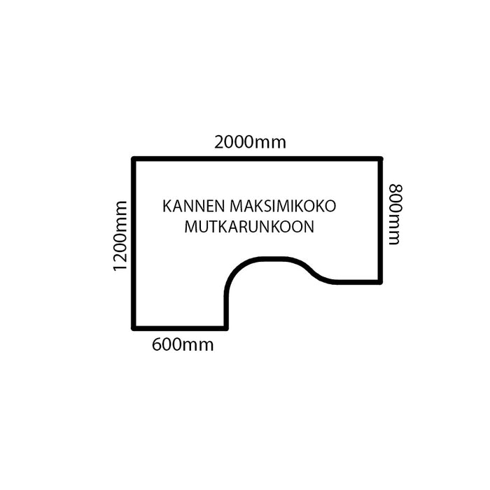 TC RS3 Mutkasetti 2-jalkaiseen runkoon - Valkoinen