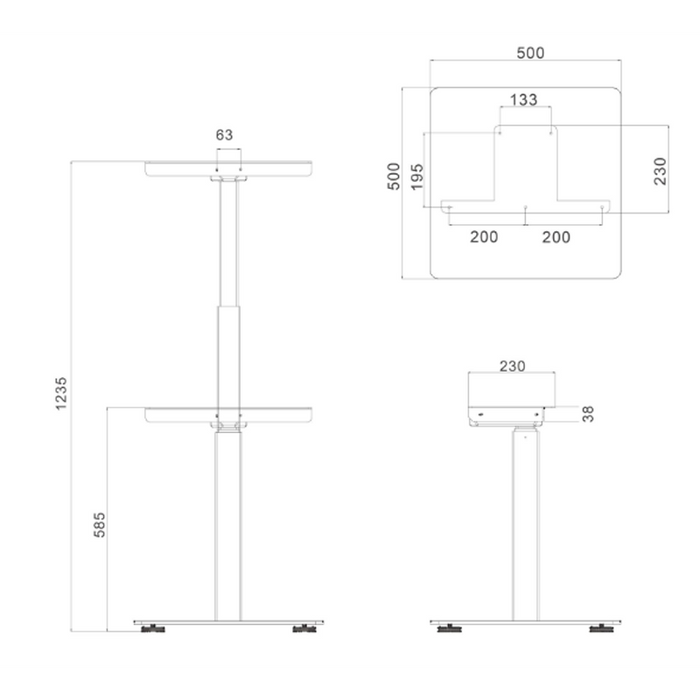 Stoo® Desk Single sit-stand desk frame - Grey